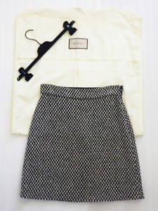 美品 国内正規 GUCCI グッチ ツイード フレアスカート ショート 481219 台形 #44 黒 白 ケリングジャパン