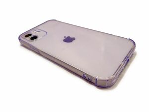 iPhone12 12pro 13 13pro ケース カバー クリア パープル グレー くすみカラー シンプル 半透明 大人