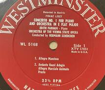 LP Edith Farnadi エディト・ファルナディ Liszt Concerto Westminster WL 5168_画像3