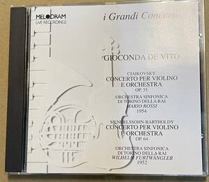 CD GIOCONDA DE VITO ジョコンダ・デ・ヴィート Tchaikovsky & Mendelssohn Mario Rossi Wilhelm Furtwangler