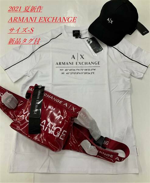 AX　ロゴ Tシャツ 10A21　Sサイズ　ホワイト　新品 タグ付　アルマーニ エクスチェンジ　ギフトにも　3KZMFB ZJH4Z 1100