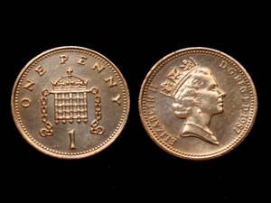 【イギリス】 1987年 1 ペニー 銅貨 コイン イギリス エリザベス２世 Penny