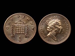 【イギリス】 1989年 1 ペニー 銅貨 コイン イギリス エリザベス２世 Penny