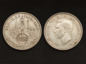 【イギリス】 1944年 Shilling シリング 銀貨 世界大戦戦時下