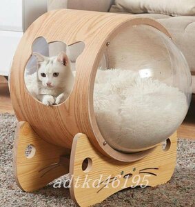 特売！高品質 キャットハウス キャットベッド 猫用ハウス ペット用品 天然木 ナチュラル