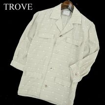 TROVE トローヴ 春夏 ドット 総柄★ 7分袖 オープンカラー ワーク シャツ Sz.40　メンズ 日本製　A3T03119_3#A_画像1