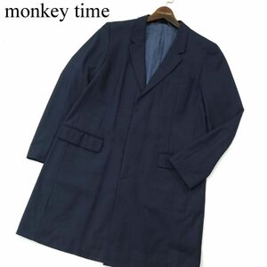 monkey time モンキータイム ユナイテッドアローズ 通年 スプリング★チェスター コート ロング ジャケット Sz.M　メンズ 紺　A3T03169_4#O