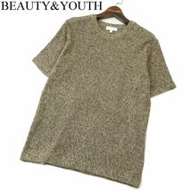 BEAUTY&YOUTH ユナイテッドアローズ 春夏 半袖 メランジ★ ニット カットソー Tシャツ Sz.M　メンズ　A3T03417_4#J_画像1