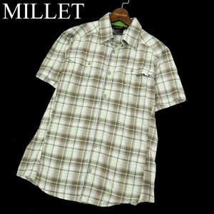 MILLET ミレー MIV4929 【MOJAY SS SHIRT】 春夏 ポリ&ナイロン 半袖 ワーク チェック シャツ Sz.M　メンズ アウトドア　A3T03757_4#A