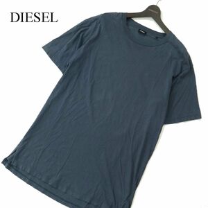 DIESEL ディーゼル 春夏 半袖 クルーネック★ カットソー Tシャツ Sz.L　メンズ ネイビー　A3T04068_4#D