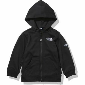 新品 110 黒 THE NORTH FACE ノースフェイス キッズ スクエア ロゴ フルジップ スウェットパーカ トレーナー ブルゾン ジャケット 登山 42