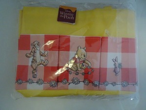 SH447★Disney/ディズニー Winnie the Pooh/くまのプーさん トートバッグ イエロー×チェック 未使用品 アミューズメント景品