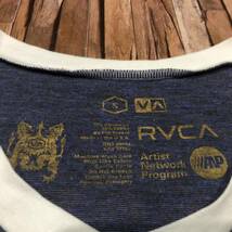 即決・クリックポスト発送・RVCAのホワイトリブ付きのVネックＴシャツ・ネイビー×黒の杢糸使用素材・Ｓ_画像4