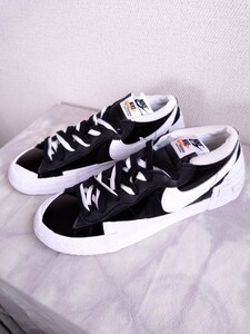 NIKE × SACAI /ナイキ サカイ/BLAZER LOW/ブレーザー/ブラックパテント/DM6443-001/us9/ 27.0cm/エナメル