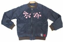 ●泥棒日記 CROPPED HEADS コラボ リバーシブル スカジャン Mサイズ ●NOE08918　騎鯉舞妓 地球 桜 SOUVEIR JACKET クロップドヘッズ_画像3