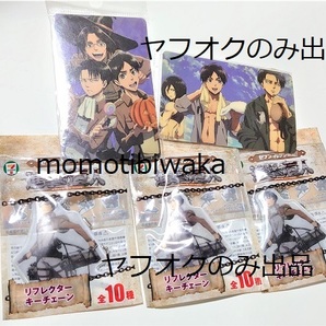 進撃の巨人 Attack on Titan リフレクターキーチェーン カード エレン ミカサ リヴァイ ハンジ Eren Mikasa Levi Hange ステッカーの画像1