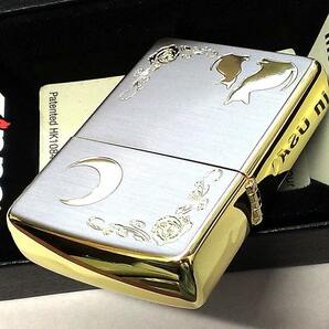 ZIPPO ライター ネコ シルバー ジッポ 猫 可愛い ゴールド 月 薔薇 銀金 女性 ねこ かわいい バラ ギフト プレゼント おしゃれ レディースの画像5