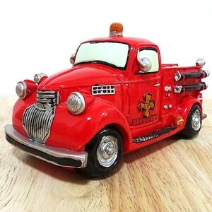 貯金箱 FIRE TRUCK おしゃれ マネーバンク 消防車 オールディーズ 車 オブジェ コインバンク ビンテージ アンティーク レトロ アメリカン