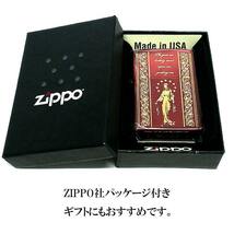 ZIPPO ライター マリア ジッポ レッド＆ゴールド AveMaria 赤金 御守り エッチング彫刻 かっこいい おしゃれ メンズ レディース ギフト_画像6