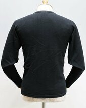 RJB (アールジェイビー) ヘンリーネック 長袖Tシャツ ブラック size 36 / カットソー / ロンT / フラットヘッド_画像3