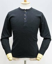 RJB (アールジェイビー) ヘンリーネック 長袖Tシャツ ブラック size 36 / カットソー / ロンT / フラットヘッド_画像1