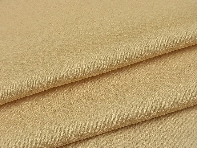 303mh58〇色無地 地紋 一つ紋 桜 横縞 芥子色 黄色〇美品 純正売品