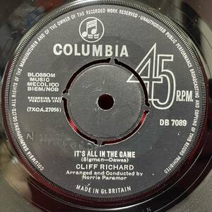 ◆UKorg7”s!◆CLIFF RICHARD◆IT'S ALL IN THE GAME◆