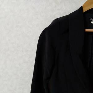 agnes b. Agnes B tailored jacket outer one button short sleeve button plain lining equipped black size 40 SA84