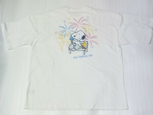 スヌーピー 両面デザイン Tシャツ 花火 アイスクリーム Mサイズ 刺繍入り 新品タグ付き peanuts 半袖