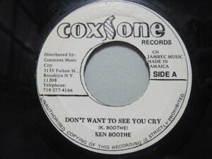 7” JA盤 KEN BOOTHE / THE WAILERS // Don’t Want To See You Cry / I Need You -COXSONE (records)