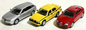 京商（UCC ブラック 無糖）【 Alfa Romeo Miniature car Collection 2 】GT / 75 / 156スポーツワゴン　3台セット