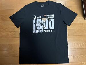 Гигантские гиганты Tomoyuki Sugano Under Armour 1000 Иннинг достижения память T -Shirt Black xxl