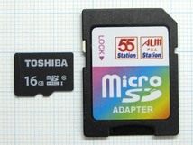 ★アダプタ付 TOSHIBA micro SDHC メモリーカード １６ＧＢ 中古★送料６３円～_画像1