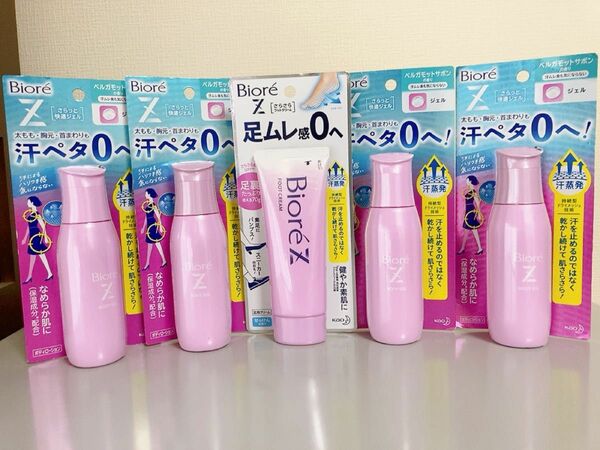 ビオレZ さらっとジェル ボディ用ジェル　90ml ×4 さらさらフットクリーム　足用クリーム　70g×1 花王