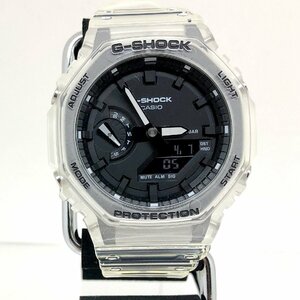 極美品 G-SHOCK ジーショック CASIO カシオ 腕時計 GA-2100SKE-7AJF アナデジ クォーツ 八角形 ホワイト スケルトン 【ITF9YIC4P8ZK】