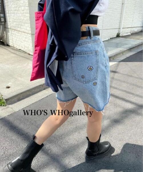 新品　WHO’S WHO gallery★フラワーデニムパンツ