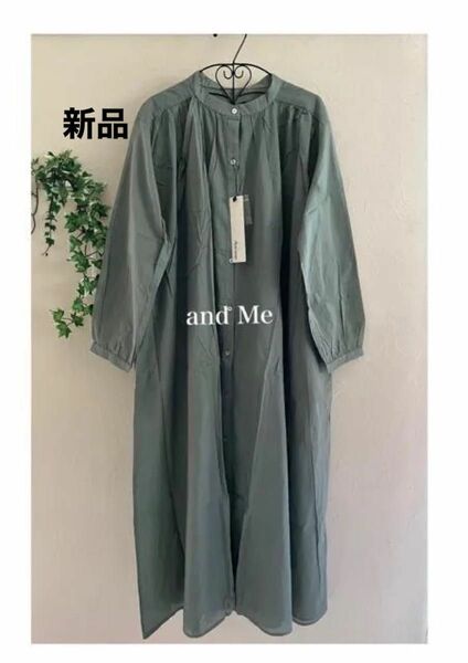 新品　and Me★薄手コットンシャツワンピース