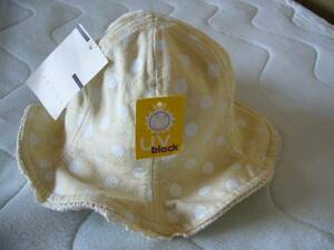 UV-BLOCK UVブロック 帽子 ハット ベビー 子供用 ベージュ 40cm 新品　・・・・・