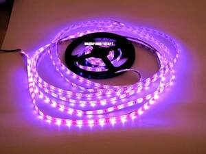 限定色☆ピンクパープル 5m LEDテープ 紫 防水仕様12V 女子ウケ抜群 車 バイク 原付 などのアクセサリーに 車内灯 室内灯 アンダーネオン