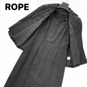 【ROPE】ロペ ワンピーススーツ 小ドット柄 黒 [７AR(S相当)] /冠婚葬祭/セレモニー スーツ/フォーマル/綿90%