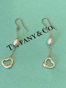 新品 正規品 ティファニー tiffany&co. ピアス ♪プレゼント 仕様♪シルバー オープンハート パール 箱巾着紙袋リボン 真珠 ハート ギフト