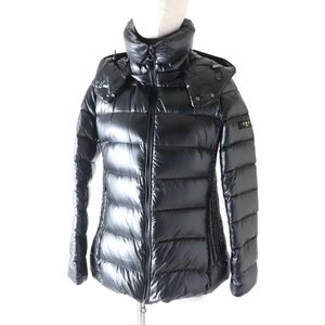 極美品★正規品 TATRAS タトラス LTA19A4690 DRENA ドレーナ フード付き ZIP UP シャイニー ショートダウンジャケット 黒 03 ハンガー付き