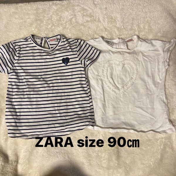 ZARA Tシャツ 2枚セット 18-24m 92センチ 90センチ 半袖Tシャツ ハート