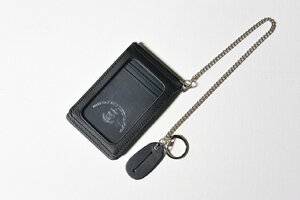 [ pass case ] self ... minute proof inserting original leather card-case large [ sea on | vertical |2. folding | chain attaching ][PX goods ]