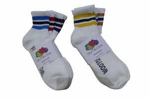 JB即決 FRUIT OF THE LOOM フルーツオブザルーム RIB LINE SHORT SOCKS ライン ショート ソックス 6足 SET 16156700 70078600