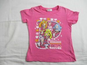 BE803【TPETS・ティーペッツ ドキドキプリキュア】プリント　半袖　Ｔシャツ　女児　淡赤　100