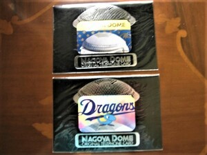 中日 ドラゴンズ★テレフォンカード 2枚★ナゴヤドーム オリジナル★NAGOYA DOME ORIJINAL TELEPHONE CARD★未開封 未使用★テレホンカード