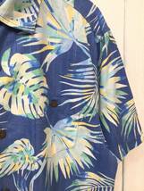Tommy Bahama トミーバハマ 美品 シルクシャツ アロハシャツ ハワイアン メンズL青系 良品綺麗_画像5