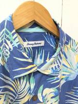 Tommy Bahama トミーバハマ 美品 シルクシャツ アロハシャツ ハワイアン メンズL青系 良品綺麗_画像3