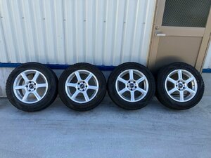 N管理72528 エアトレック 外し】★レオニス MY 16インチ 215/60R16 2020年製 スタッドレスタイヤ アルミ ホイール 4本★7J +35 114.3 5H 